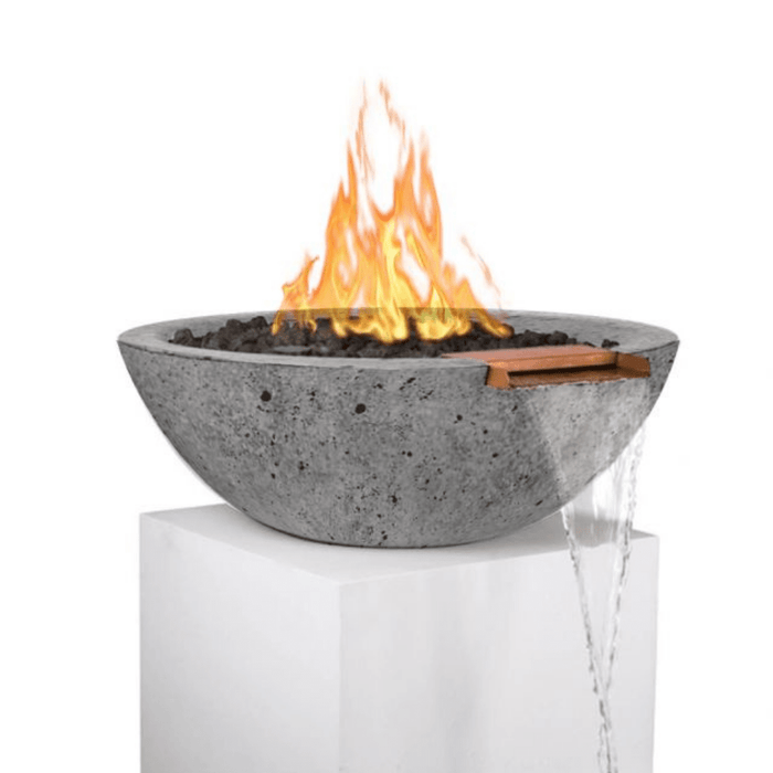 The Outdoor Plus Series Sedona GFRC 12V Electronic Round Fire and Water Bowl - 27" - OPT-RFWE12V