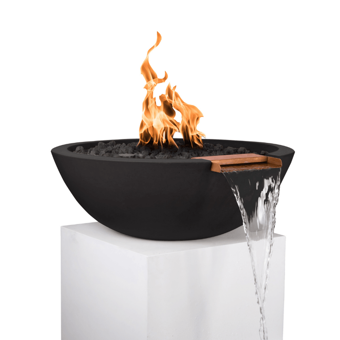 The Outdoor Plus Series Sedona GFRC 12V Electronic Round Fire and Water Bowl - 27" - OPT-RFWE12V