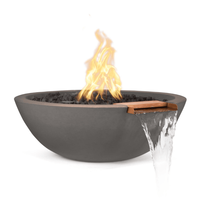 The Outdoor Plus Series Sedona GFRC 12V Electronic Round Fire and Water Bowl - 27" - OPT-RFWE12V