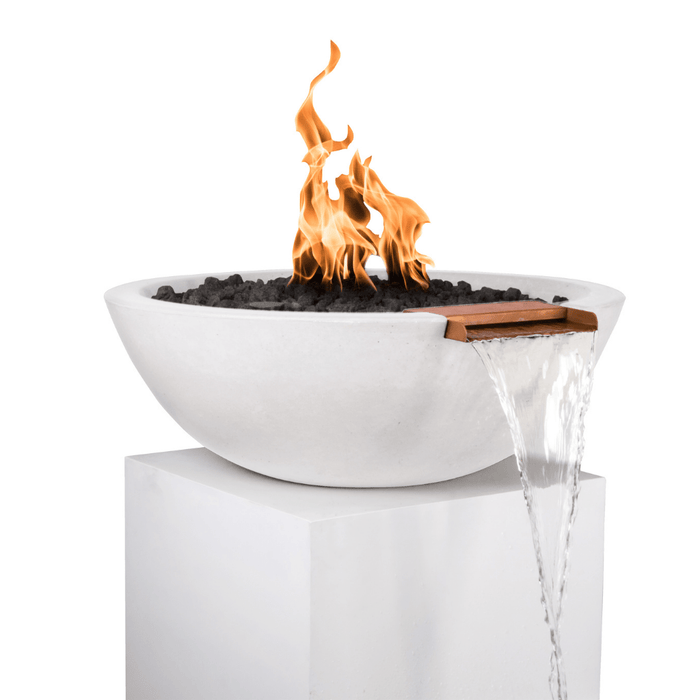 The Outdoor Plus Series Sedona GFRC 12V Electronic Round Fire and Water Bowl - 27" - OPT-RFWE12V