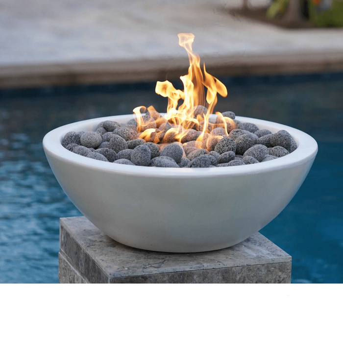 The Outdoor Plus Series Sedona GFRC 12V Electronic Round Fire Bowl - 33" - OPT-33RFOE12V