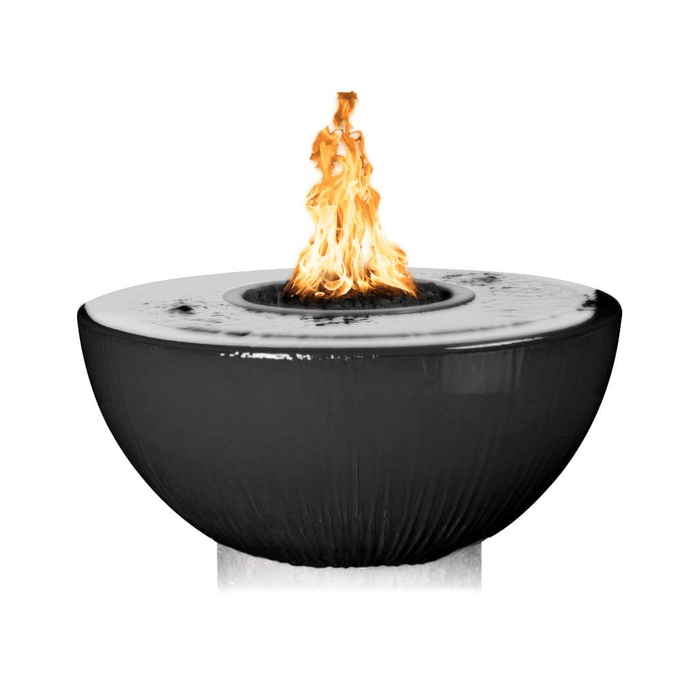 The Outdoor Plus Series Sedona GFRC Electronic 360 Degree Spill Round Fire and Water Bowl - 38" - OPT-38FW360E12V