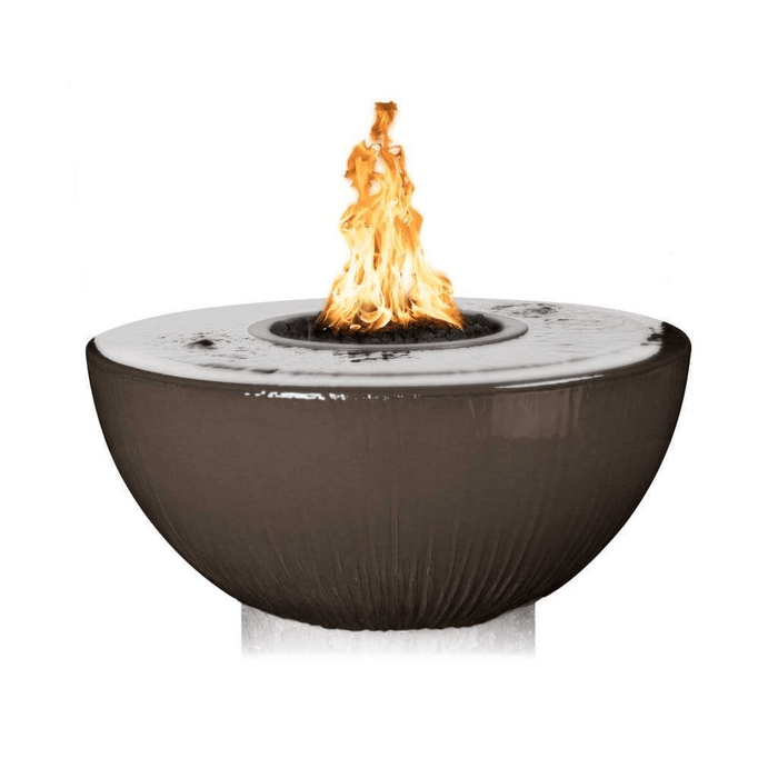 The Outdoor Plus Series Sedona GFRC Electronic 360 Degree Spill Round Fire and Water Bowl - 38" - OPT-38FW360E12V