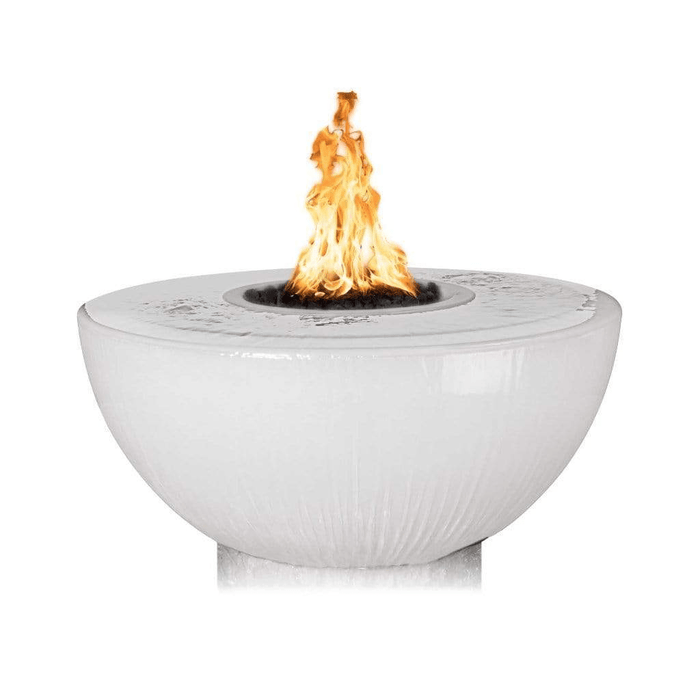 The Outdoor Plus Series Sedona GFRC Electronic 360 Degree Spill Round Fire and Water Bowl - 38" - OPT-38FW360E12V