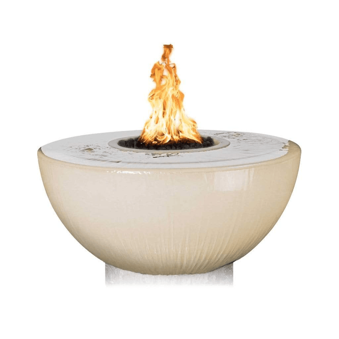 The Outdoor Plus Series Sedona GFRC Electronic 360 Degree Spill Round Fire and Water Bowl - 38" - OPT-38FW360E12V