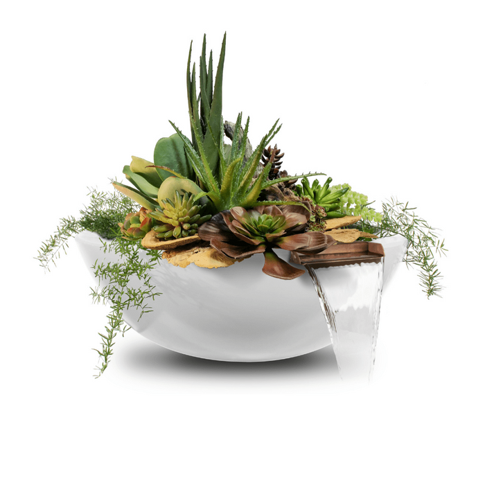 The Outdoor Plus Series Sedona GFRC Round Planter and Water Bowl - 27" - OPT-27RPW