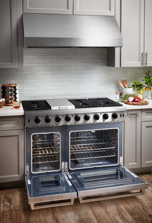 Thor Kitchen 2-Piece Appliance Package - 48-Inch Gas Range & Pro Under Cabinet 18-Inch Tall Hood in Stainless Steel