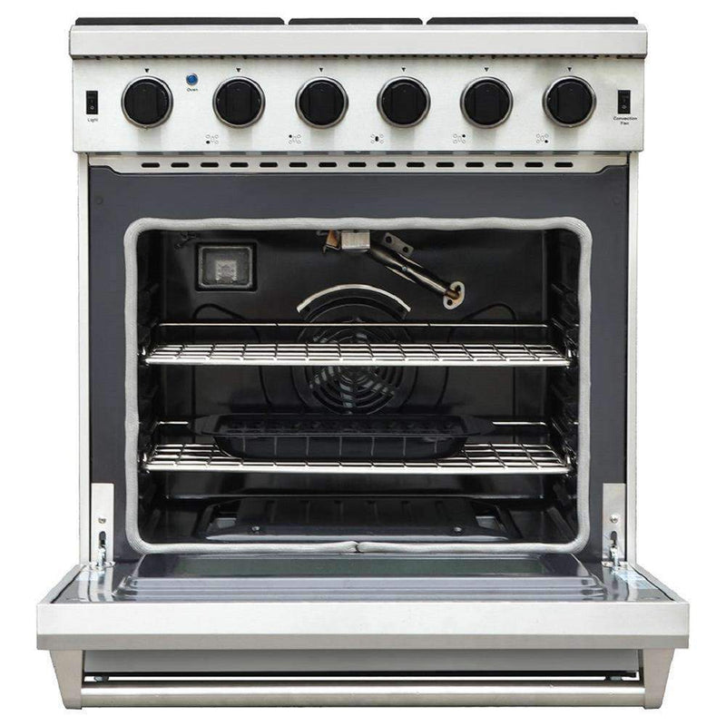 Thor Kitchen 30-Inch Gas Range with 5 Burners, 4.55 cu. ft Oven in Stainless Steel (LRG3001U)