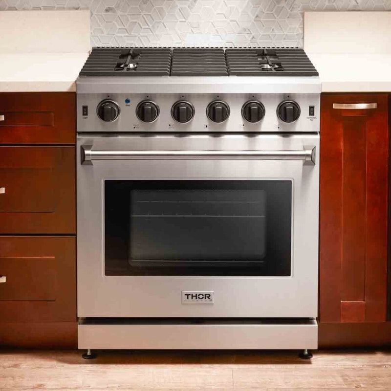 Thor Kitchen 30-Inch Gas Range with 5 Burners, 4.55 cu. ft Oven in Stainless Steel (LRG3001U)