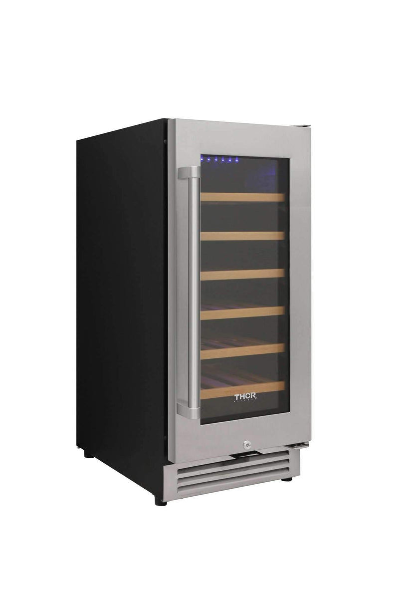 Thor Kitchen 15” Built-in Wine Cooler with 33-Bottle Capacity and Sabbath Mode (TWC1501)