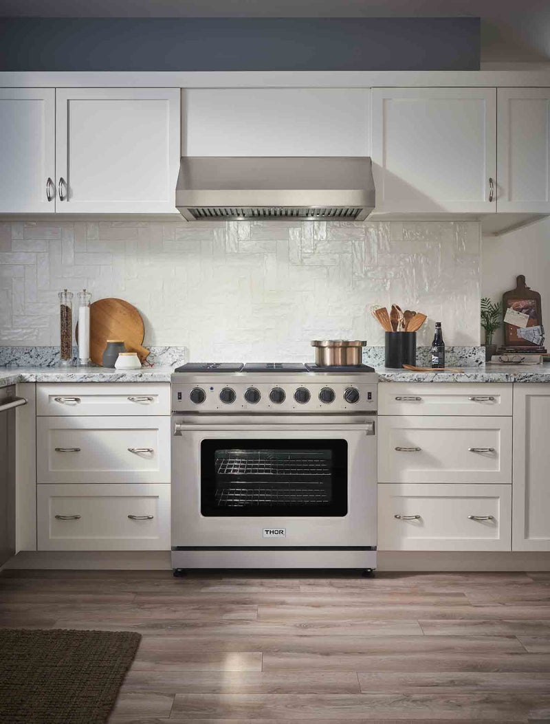Thor Kitchen 36-Inch 6.0 Cu. Ft Single Oven Professional Gas Range in Stainless Steel (LRG3601U)