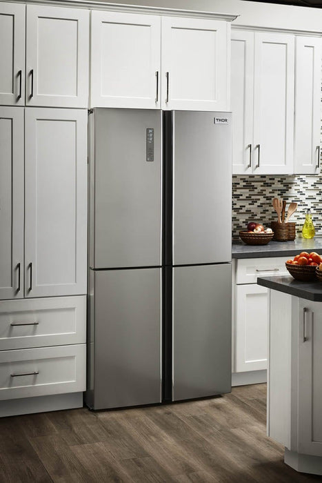 Thor Kitchen 36 in. 22.60 cu. ft. French Door Refrigerator in Stainless Steel 