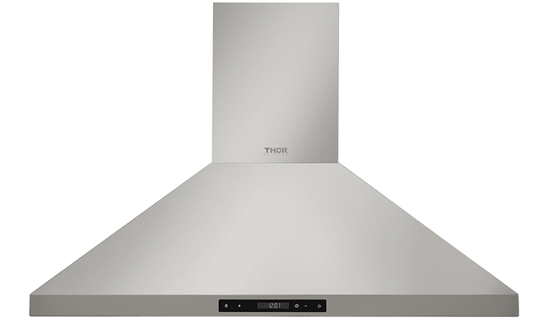 Thor Kitchen 6-Piece Appliance Package - 36-Inch Gas Range, Wall Mount Range Hood, Refrigerator with Water Dispenser, Dishwasher, Microwave, and Wine Cooler in Stainless Steel