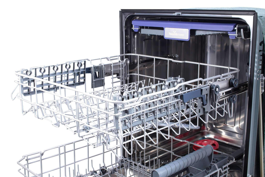 Thor Kitchen 4-Piece Appliance Package - 30-Inch Gas Range, French Door Refrigerator, Dishwasher, and Microwave Drawer in Stainless Steel