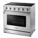 Thor Kitchen 4-Piece Appliance Package - 36-Inch Electric Range, French Door Refrigerator, Dishwasher, and Microwave Drawer in Stainless Steel
