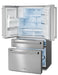 Thor Kitchen 4-Piece Appliance Package - 36-Inch Gas Range, Refrigerator with Water Dispenser, Wall Mount Hood, & Dishwasher in Stainless Steel
