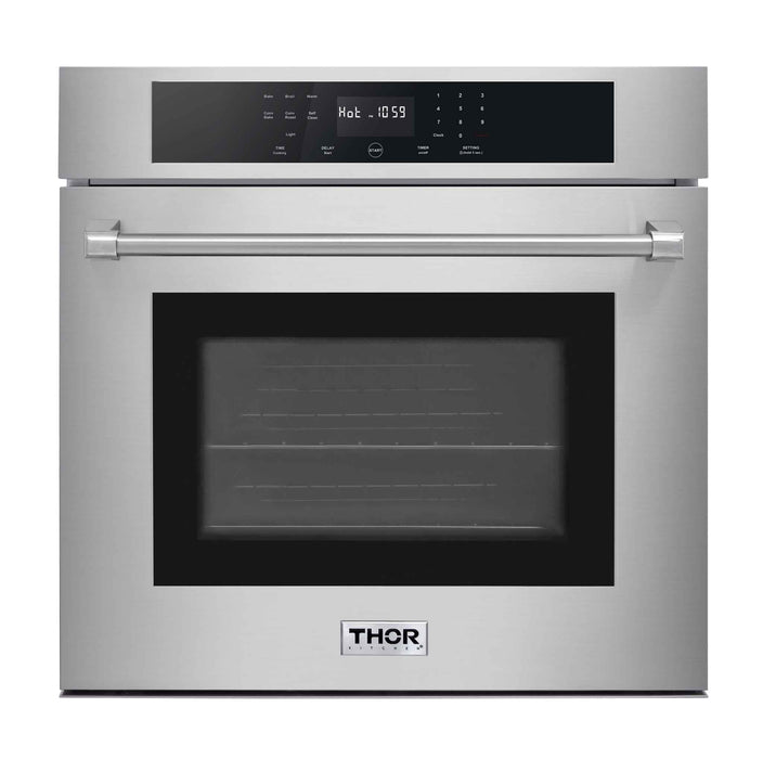 Thor Kitchen 4-Piece Pro Appliance Package - 36-Inch Rangetop, Electric Wall Oven, Refrigerator with Water Dispenser, & Dishwasher in Stainless Steel