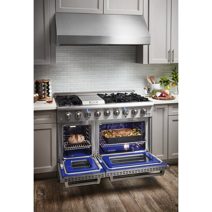 Thor Kitchen 48 in. Gas Burner, Electric Oven 6.7 cu. ft. Range in Stainless Steel - HRD4803U