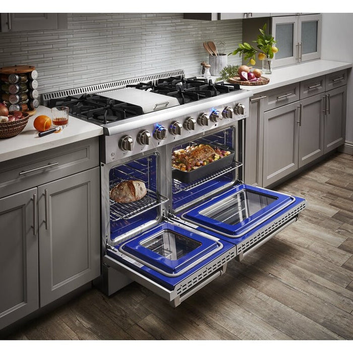 Thor Kitchen 48 in. Gas Burner, Electric Oven 6.7 cu. ft. Range in Stainless Steel - HRD4803U