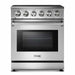 Thor Kitchen 5-Piece Appliance Package - 30-Inch Electric Range, French Door Refrigerator, Dishwasher, Microwave Drawer, & Wine Cooler in Stainless Steel