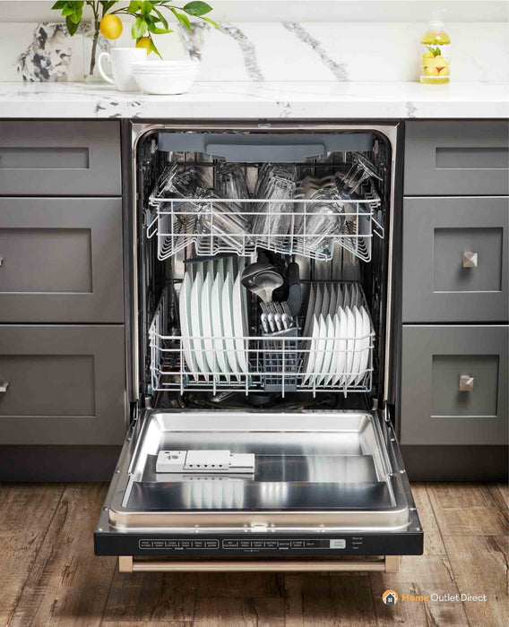 Thor Kitchen 5-Piece Appliance Package - 30-Inch Electric Range, French Door Refrigerator, Dishwasher, Microwave Drawer, & Wine Cooler in Stainless Steel