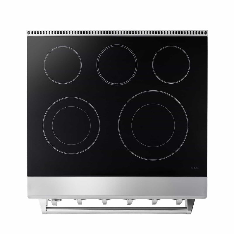 Thor Kitchen 5-Piece Appliance Package - 30-Inch Electric Range, Refrigerator, Under Cabinet Hood, Dishwasher, & Wine Cooler in Stainless Steel