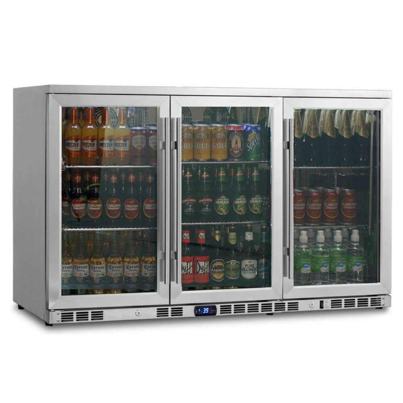 Kings Bottle 53 Inch Heating Glass 3 Door Large Beverage Refrigerator KBU328M