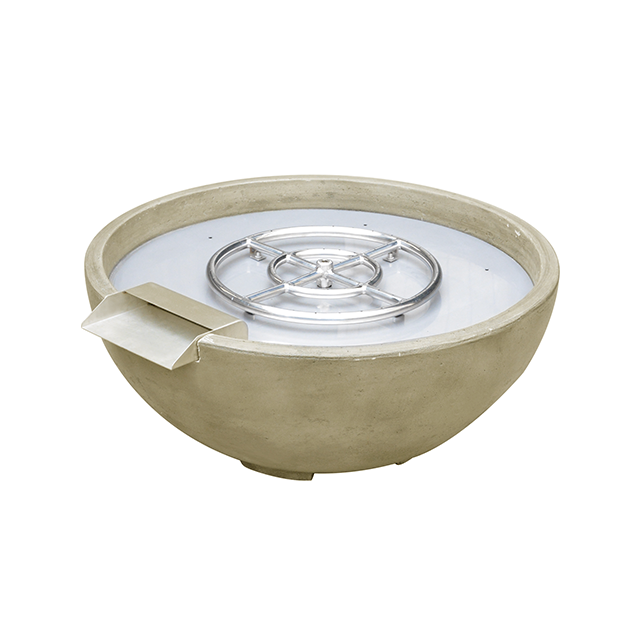 TrueFlame Adobe Series 30" GFRC Glass Fiber Reinforced Concrete Fire and Water Bowl