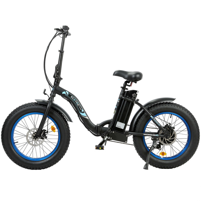 UL Certified-Ecotric 20inch black Portable and folding fat bike model Dolphin