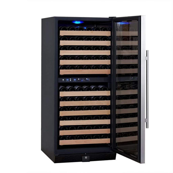 Kings Bottle 100 Bottle Upright Dual Zone Wine Fridge For Home KBU100DX-FG, LHH