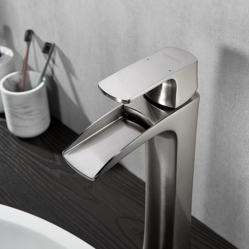 Ciara Single-Lever Vessel Bathroom Faucet Brushed Nickel Finish