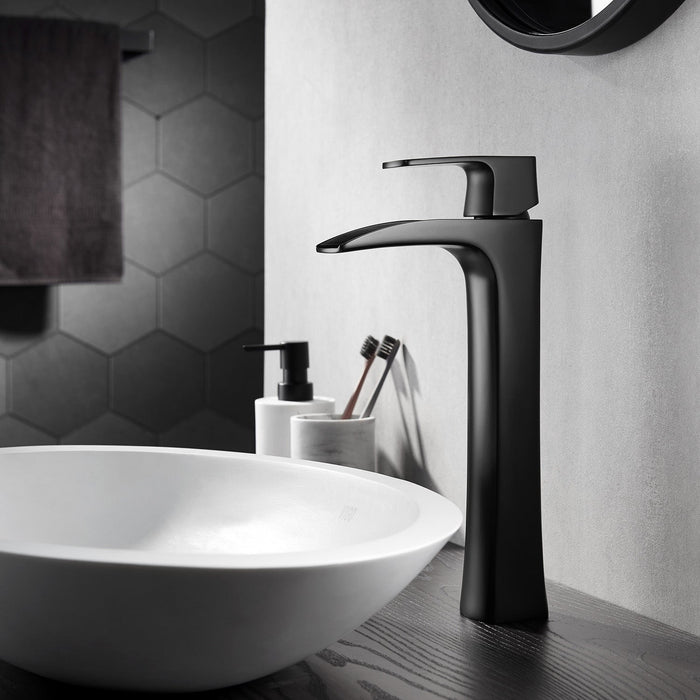 Ciara Single-Lever Vessel Bathroom Faucet Matte Black Finish