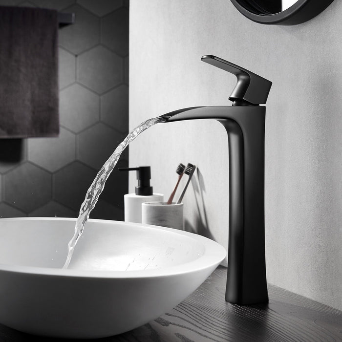 Ciara Single-Lever Vessel Bathroom Faucet Matte Black Finish