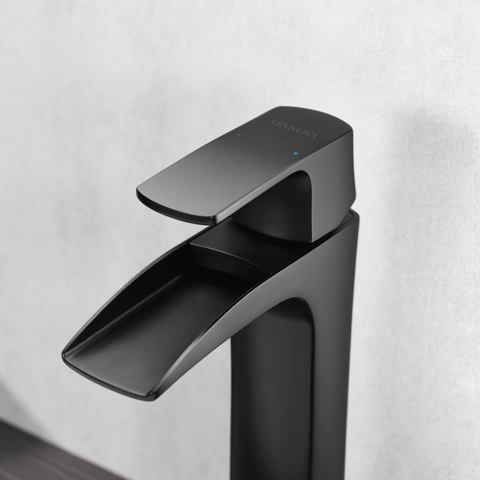 Ciara Single-Lever Vessel Bathroom Faucet Matte Black Finish