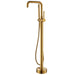 Vinnova Delara Freestanding Chrome Tub Faucet with Hand Shower Brushed Gold Finish