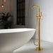 Vinnova Delara Freestanding Chrome Tub Faucet with Hand Shower Brushed Gold Finish