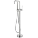 Vinnova Delara Freestanding Chrome Tub Faucet with Hand Shower Brushed Nickel Finish