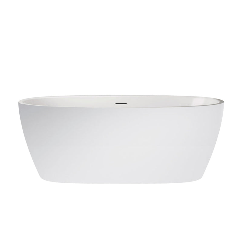 Vinnova Everly 59" x 31.5" Freestanding Acrylic Soaking Bathtub in White - 254059