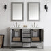 Vinnova Gela 60" Double Vanity with Carrara White Marble Countertop - with Mirror