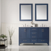 Vinnova Gela 60" Double Vanity with Carrara White Marble Countertop - with Mirror