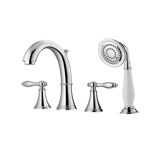 Vinnova Julius Roman Tub Faucet with Hand-Held Shower Polished Chrome Finish