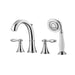 Vinnova Julius Roman Tub Faucet with Hand-Held Shower Polished Chrome Finish