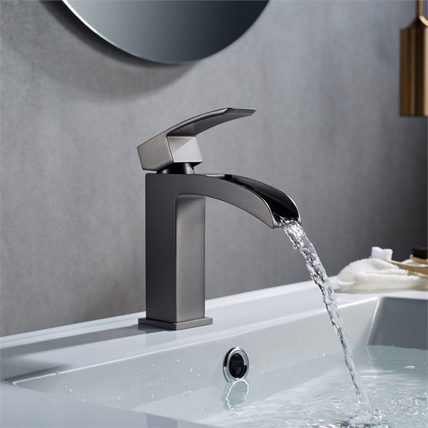 Vinnova Liberty Single-Handle Basin Bathroom Faucet Gunmetal Color