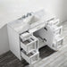 Vinnova Naples 48" Vanity in White with Carrara White Marble Countertop - without Mirror