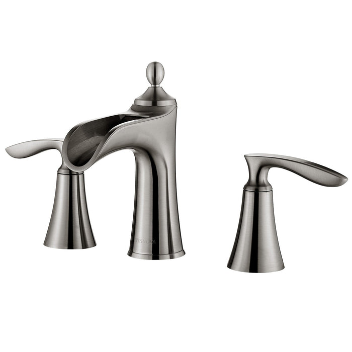 Vinnova Ukiah Two Handle 8 Inch Widespread Bathroom Faucet Brushed Nickel Finish