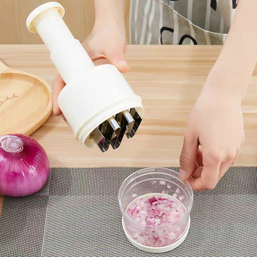 White Pressing Vegetable Chopper Onion Garlic Food Dicer Chopper