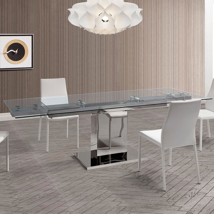Whiteline Mod - Slim Extendable Dining Table DT1233 - PrimeFair
