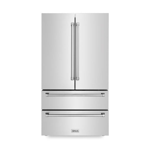 ZLINE 36 in. 22.5 cu. ft Built-in French Door Refrigerator with Ice Maker in Fingerprint Resistant Stainless Steel (RFM-36)