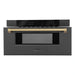 ZLINE Autograph Edition 30" 1.2 cu. ft. Built-in Microwave Drawer in Black Stainless Steel with Accents MWDZ-30-BS