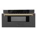 ZLINE Autograph Edition 30" 1.2 cu. ft. Built-in Microwave Drawer in Black Stainless Steel with Accents MWDZ-30-BS
